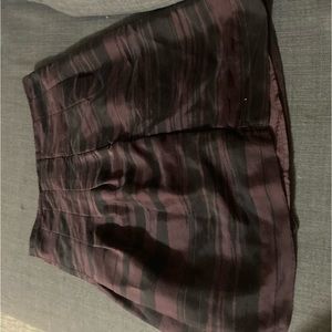 Banana Republic purple and black striped pleated mini skirt